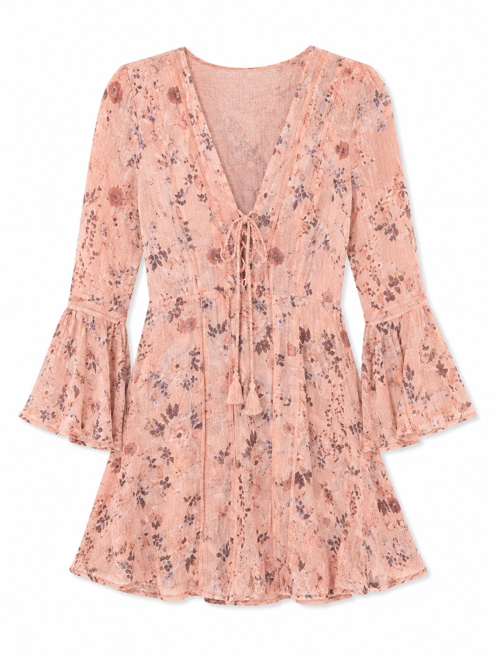 Pink Boho Minidress - Festival Dress